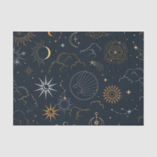 Celestial Sun and Moon Mystical Elements  Tissue Paper