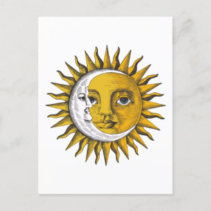 Celestial Sun and Moon Picture Ledge Postcard