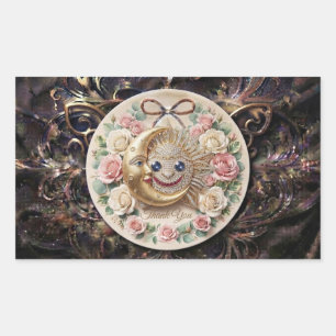Celestial Sun and Moon Thank You Sticker   Luxury 