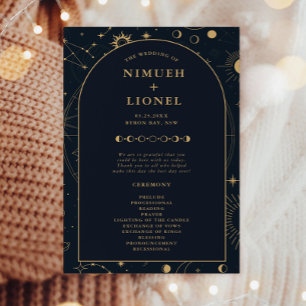 Celestial Sun and Moon Wedding Ceremony Program