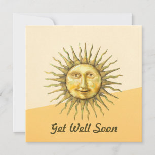 Celestial Sun Face Colorblock Get Well Card
