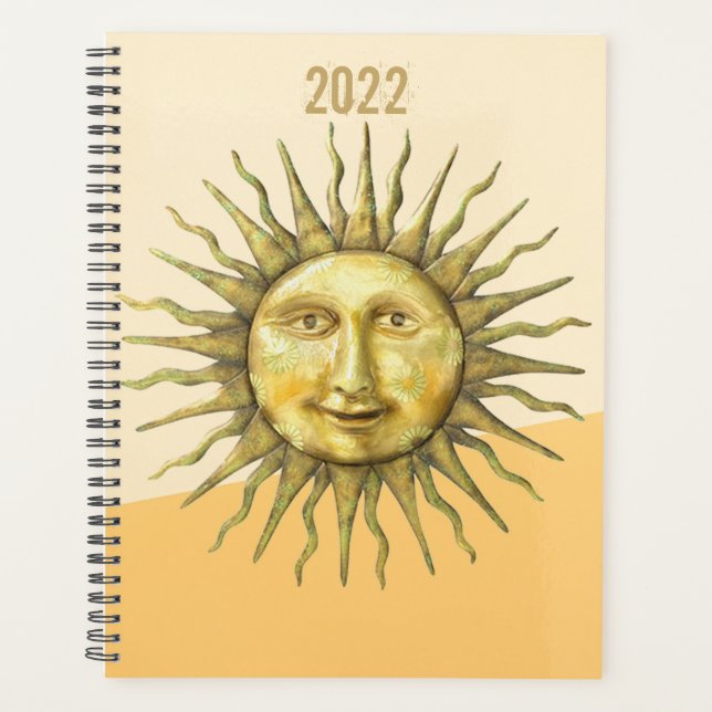 Celestial Sun Face Colorblock  Planner (Front)