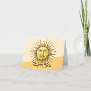 Celestial Sun Face Colorblock  Thank You Card