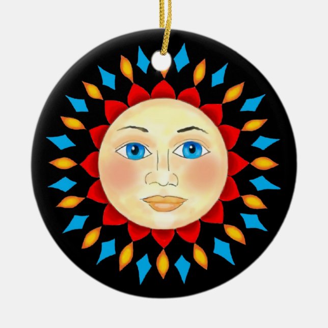 Celestial Sun Face Ornament (Front)