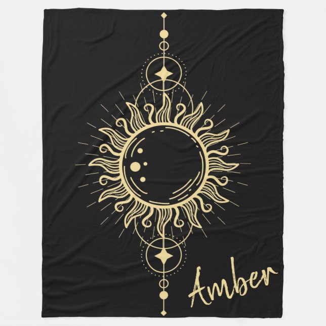 Celestial Sun Fleece Blanket (Front)