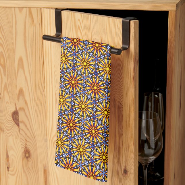 Celestial Sun Flowers Tea Towel (Thirds Fold)