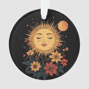 Celestial Sun Goddess with Blossoming Florals Ornament