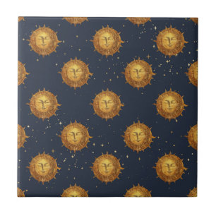 Celestial Sun Gold Pattern (1) Tile