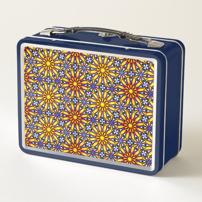 Celestial Sun Mandala  Metal Lunch Box (Back)
