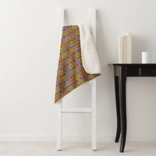 Celestial Sun Mandala Sherpa Blanket