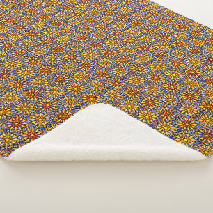 Celestial Sun Mandala  Sherpa Blanket