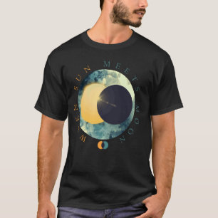Celestial Sun Meets Moon Phases Cosmic Space Astro T-Shirt