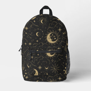 Celestial Sun, Moon and Stars Printed Backpack
