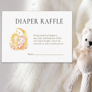 Celestial Sun Moon Baby Shower Diaper Raffle Enclosure Card