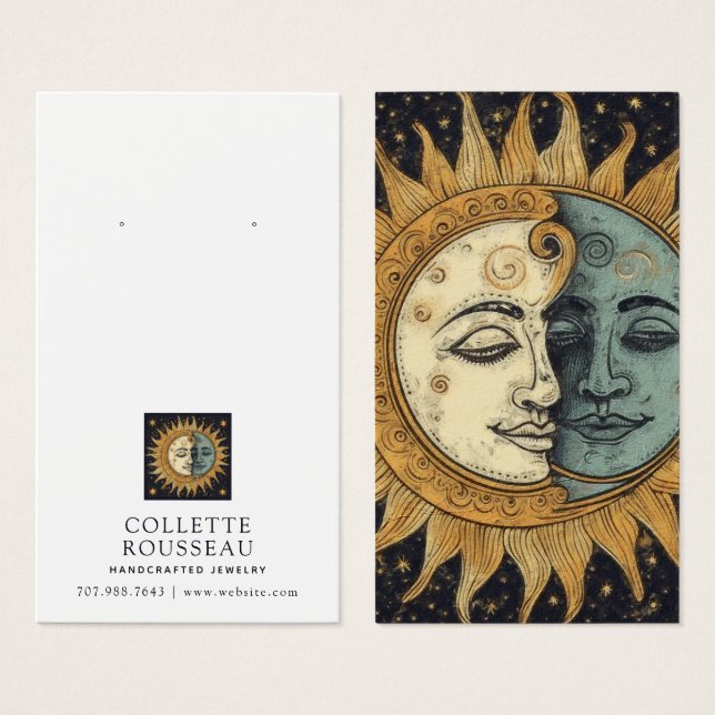 Celestial Sun Moon Earring Jewellery Display (Front & Back)
