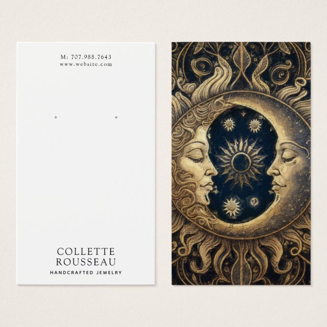 Celestial Sun Moon Earring Jewellery Display (Front & Back)