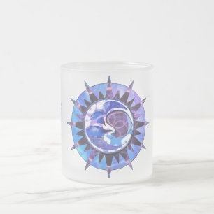 celestial sun & moon frosted mug