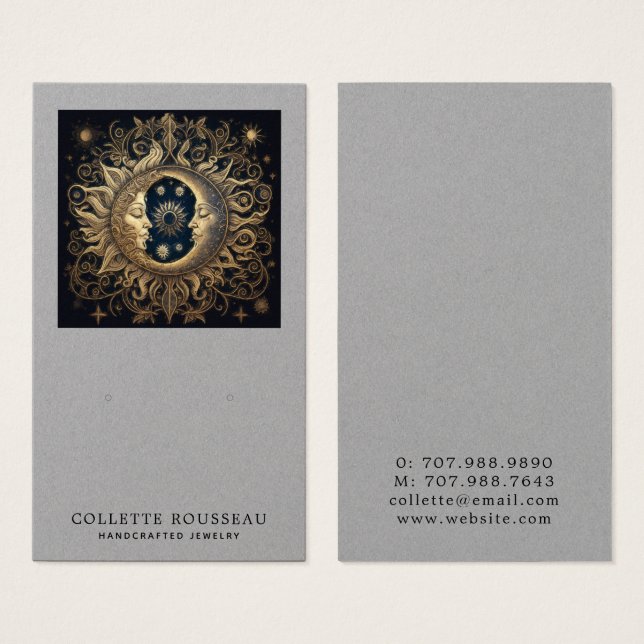 Celestial Sun Moon Kraft Jewellery Display (Front & Back)