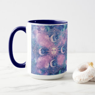 Celestial Sun & Moon Mandala Galaxy Nebula Mug