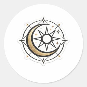Celestial Sun Moon Mystical Boho Vinyl Sticker