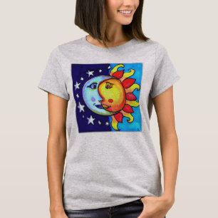 Celestial Sun Moon Nineties Art Design T-Shirt