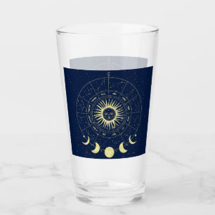 Celestial Sun Moon Phases Zodiac Glass