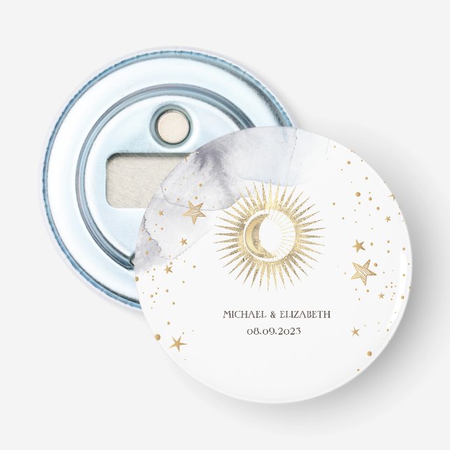 Celestial Sun,Moon,Stars Bottle Opener (Front)