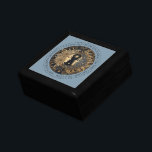 Celestial Sun Moon Stars Keepsake Box Personalised<br><div class="desc">This elegant celestial keepsake box features an elegant sun,  moon and stars,  on a blue background,  making a great gift,  keepsake box,  or jewellery box,  that you can customise with your favourite quote,  or your name.</div>