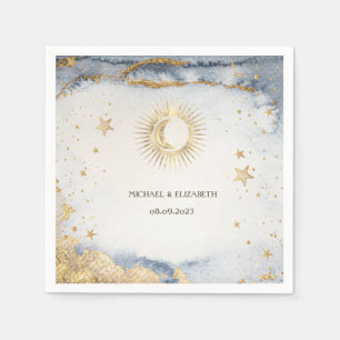 Celestial Sun,Moon,Stars  Napkin