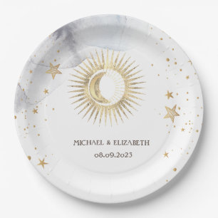 Celestial Sun,Moon,Stars Paper Plate