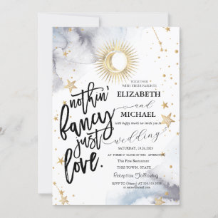 Celestial Sun,Moon,Stars Wedding  Invitation