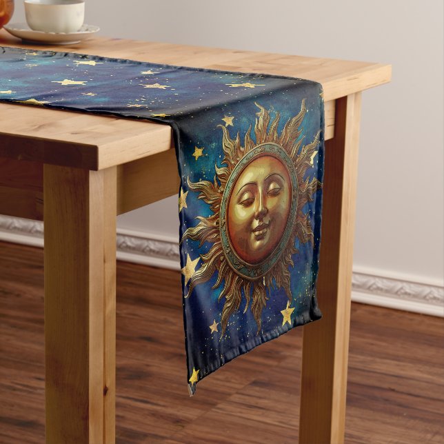 Celestial Sun Personalised Medium Table Runner (In Situ)