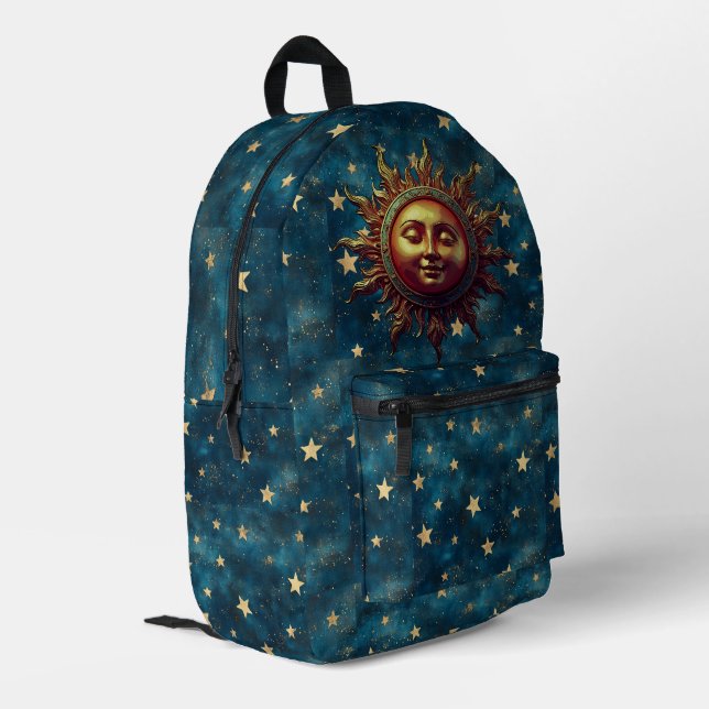 Celestial Sun Printed Backpack (Back Corner Left)