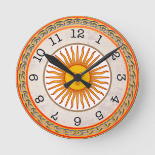 Celestial Sun Round Wall Clock
