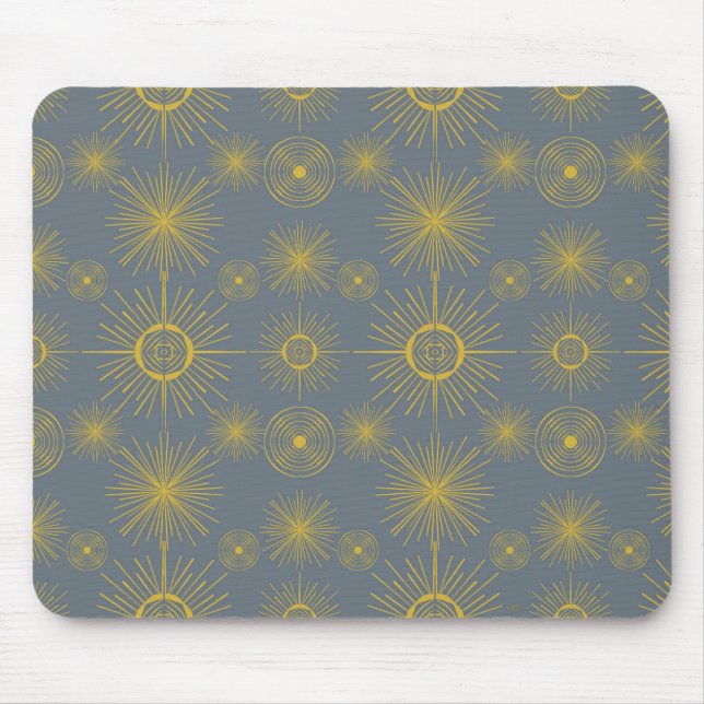 Celestial Sun Stars Dusty Blue Mouse Mat (Front)