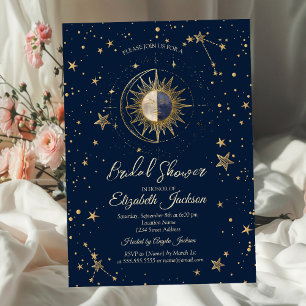 Celestial Sun Stars Galaxy Bridal Shower  Invitation