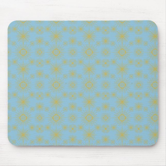 Celestial Sun Stars Sky Blue Mouse Mat (Front)