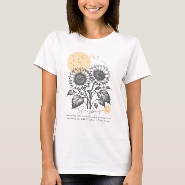 'Celestial Sunflower' Leo T-Shirt (Front)