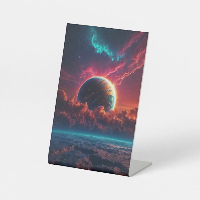 Celestial Sunrise Pedestal Sign (Front)