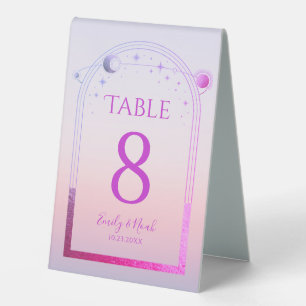 Celestial Sunset Pink Sun Moon Stars Wedding