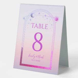 Celestial Sunset Pink Sun Moon Stars Wedding