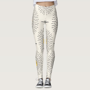 Celestial Sunshine Vintage Pattern Leggings