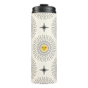 Celestial Sunshine Vintage Pattern Thermal Tumbler