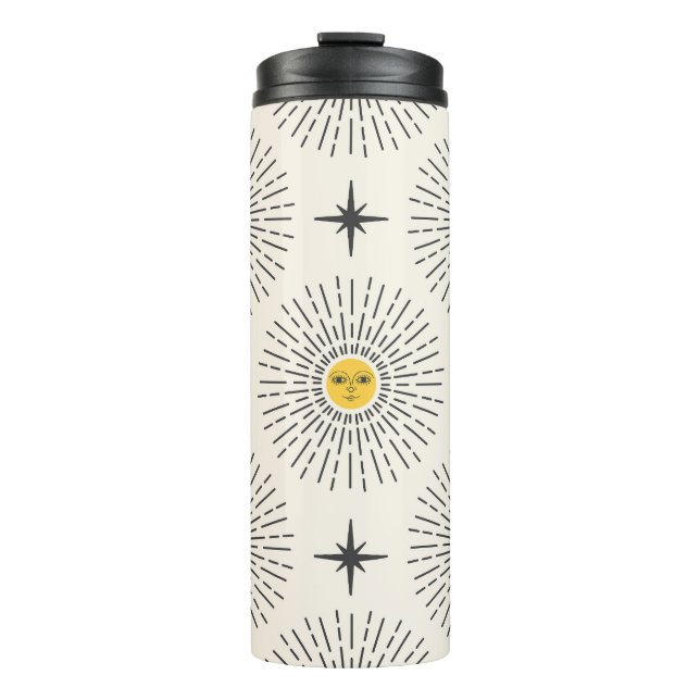 Celestial Sunshine Vintage Pattern Thermal Tumbler (Front)