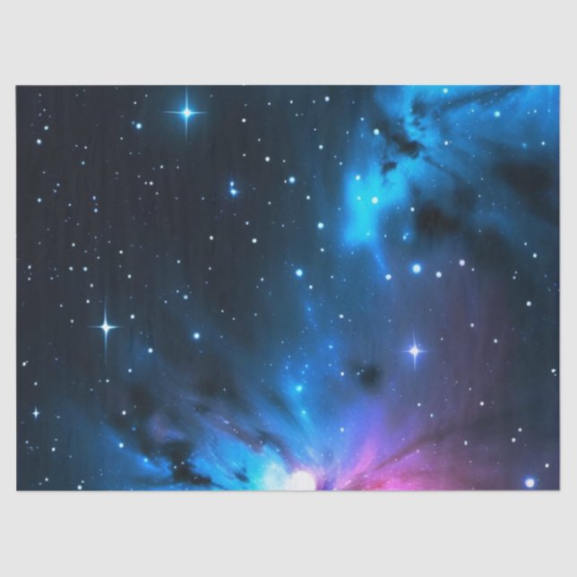 Celestial Swirls of Stars Birthday Gift Wrap Tissue Paper (Front)