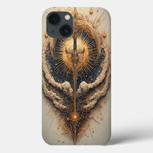 Celestial Sword with Angel Wings iPhone 13 Case