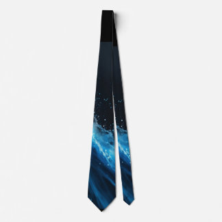 Celestial Symphony in Blue, Silver, and Grey Tie
