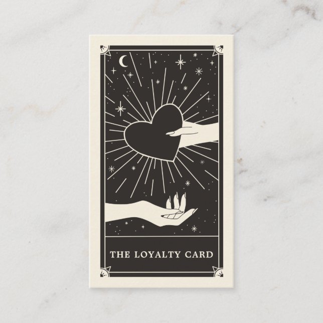 Celestial Tarot boho Discount Business card (Front)