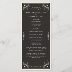 Celestial Tarot Boho star wedding ceremony program Programme
