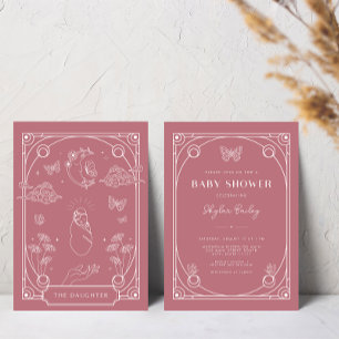 Celestial Tarot Girl Baby Shower Invitation